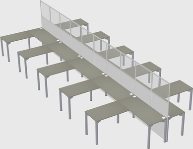 Shared l-shape cubicle