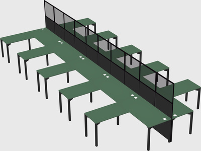 Shared l-shape cubicle
