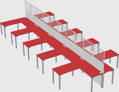 Shared l-shape cubicle