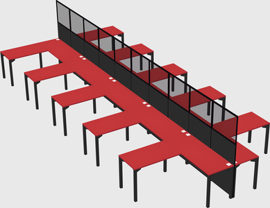 Shared l-shape cubicle