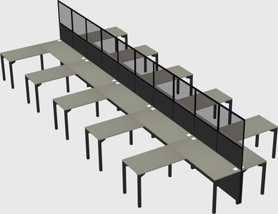 Shared l-shape cubicle
