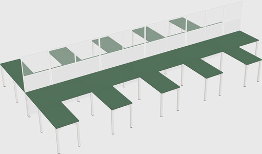 Shared l-shape cubicle