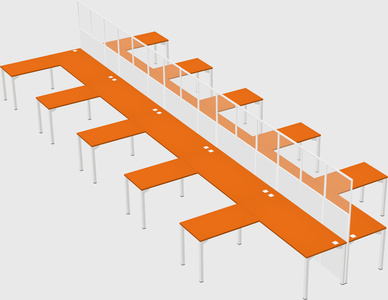 Shared l-shape cubicle