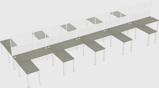 Shared l-shape cubicle