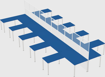Shared l-shape cubicle
