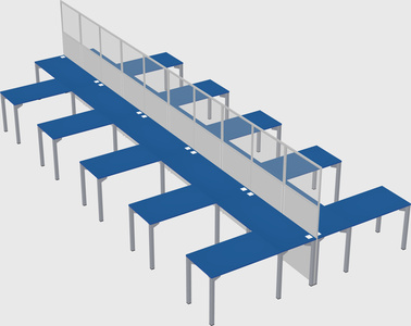 Shared l-shape cubicle