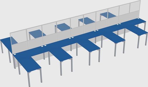 Shared l-shape cubicle