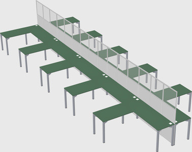 Shared l-shape cubicle