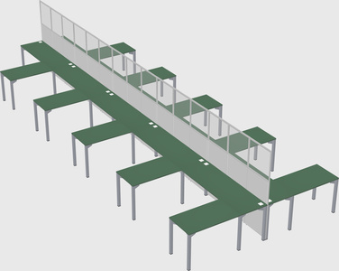 Shared l-shape cubicle