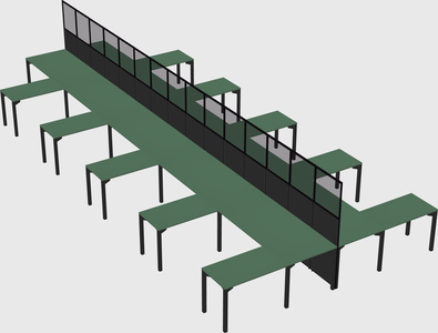 Shared l-shape cubicle