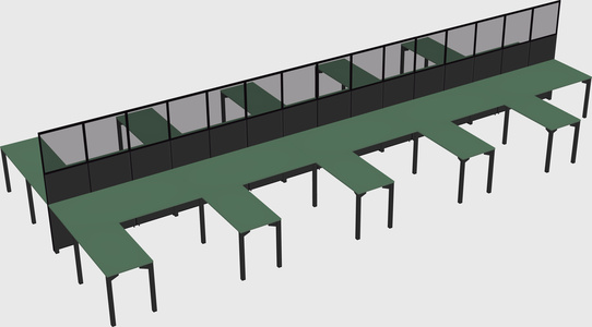 Shared l-shape cubicle