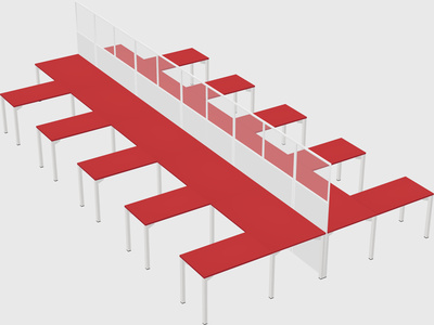 Shared l-shape cubicle