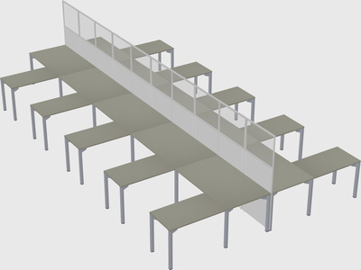 Shared l-shape cubicle