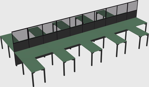Shared l-shape cubicle