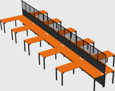 Shared l-shape cubicle