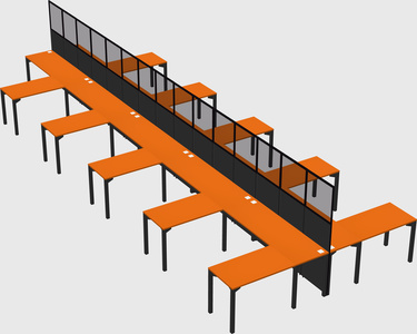 Shared l-shape cubicle