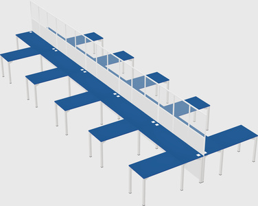 Shared l-shape cubicle