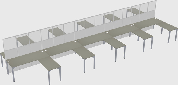 Shared l-shape cubicle