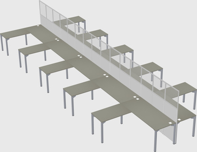 Shared l-shape cubicle