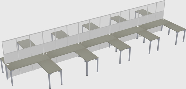 Shared l-shape cubicle