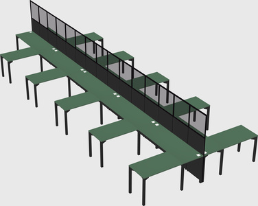 Shared l-shape cubicle