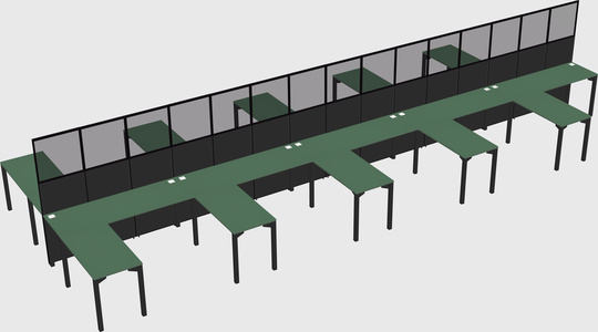 Shared l-shape cubicle