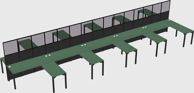 Shared l-shape cubicle
