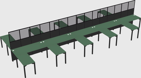 Shared l-shape cubicle