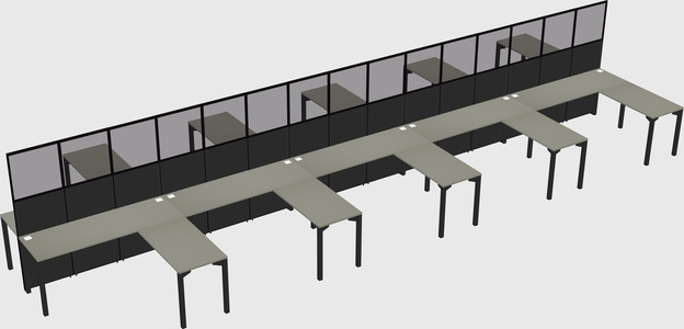 Shared l-shape cubicle