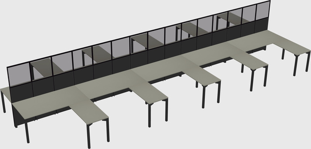 Shared l-shape cubicle
