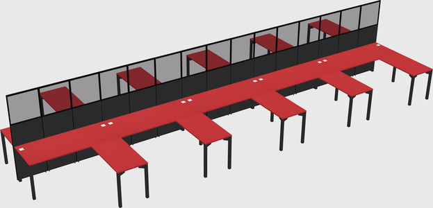 Shared l-shape cubicle