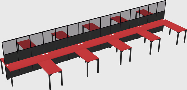Shared l-shape cubicle