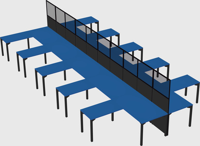 Shared l-shape cubicle