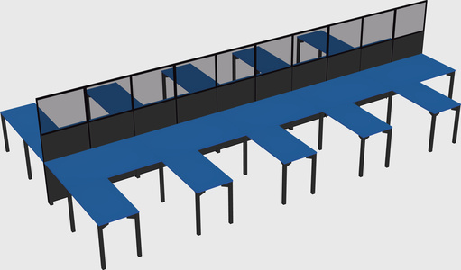 Shared l-shape cubicle