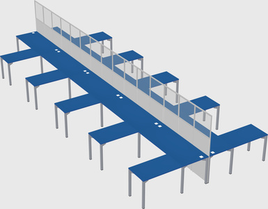 Shared l-shape cubicle