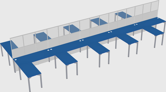 Shared l-shape cubicle