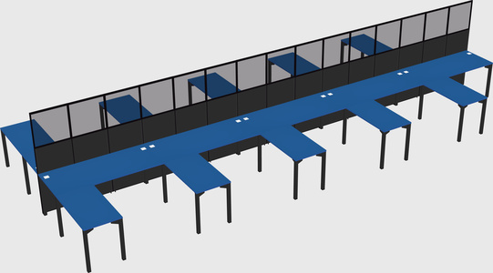 Shared l-shape cubicle