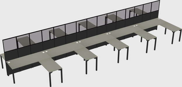 Shared l-shape cubicle