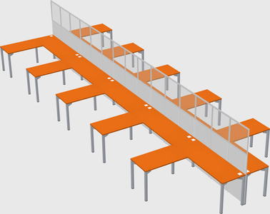 Shared l-shape cubicle