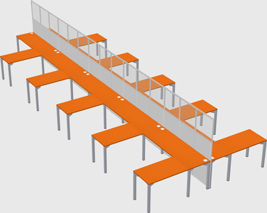 Shared l-shape cubicle