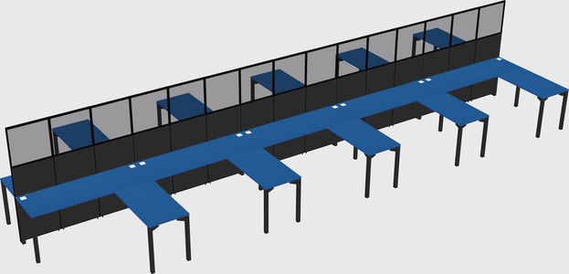 Shared l-shape cubicle
