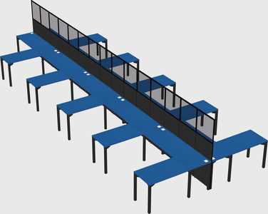Shared l-shape cubicle