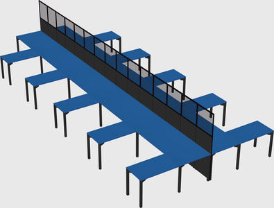 Shared l-shape cubicle