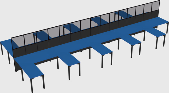 Shared l-shape cubicle