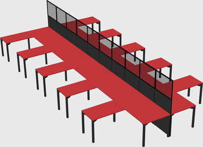 Shared l-shape cubicle