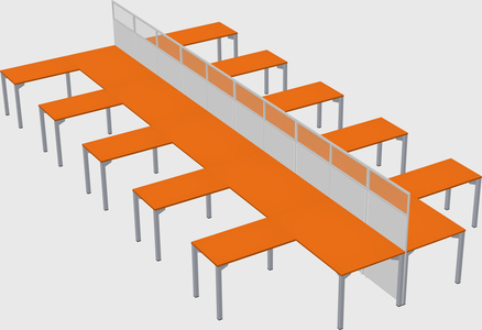 Shared l-shape cubicle