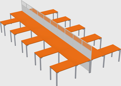 Shared l-shape cubicle