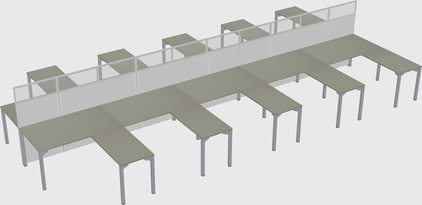 Shared l-shape cubicle