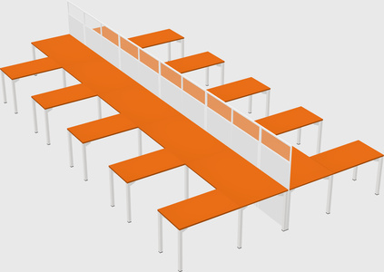 Shared l-shape cubicle