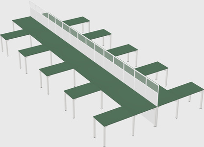 Shared l-shape cubicle